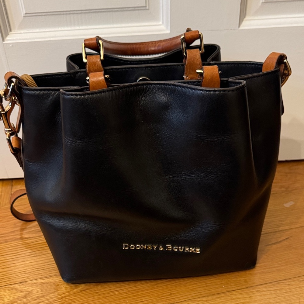 Dooney & Bourke Black and Brown Leather Tote